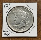 1921 High Relief PEACE 90% Silver Dollar $1 U.S. Coin higher grade KEY DATE