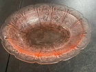 Jeannette Pink Depression Glass Cherry Blossom Oval Serving Bowl 9” (SN T-1)