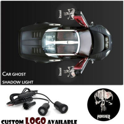 2pcs The Punisher Skull Car Door Projector LED Laser Welcome Ghost Shadow Lights