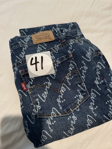 Levi's Girls 710 Super Skinny Jeans All Over Cursive Logo Spellout - 14 Reg - Picture 7 of 7