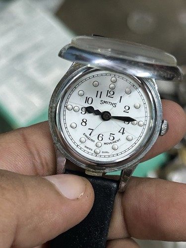 Reloj para hombre Smiths Brail esfera porcelana 15 joyas medio cazador raro hecho en Gran Bretaña” - Imagen 2 de 12