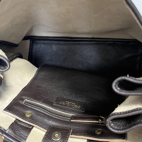 YVES SAINT LAURENT Handbag Tote Bag Brown Leather Vintage Rare Used Excellent+ - Picture 12 of 13