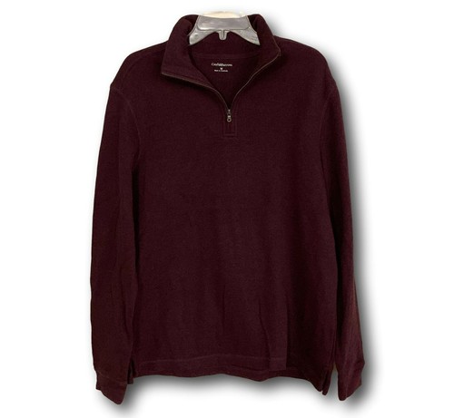 Croft Barrow Size Medium Pullover Sweater Maroon Mens Regular Fit Quarter Zip Z1 - Bild 2 von 5