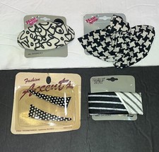 VTG 80s Lot Black/White Fashion Hair Barrettes Clips Stay Tight Goody Style Fun