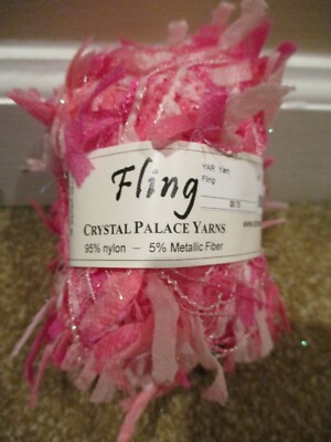Crystal Palace Yarns Fling PINK PRIN Paper Flag Metallic Sparkle 50g