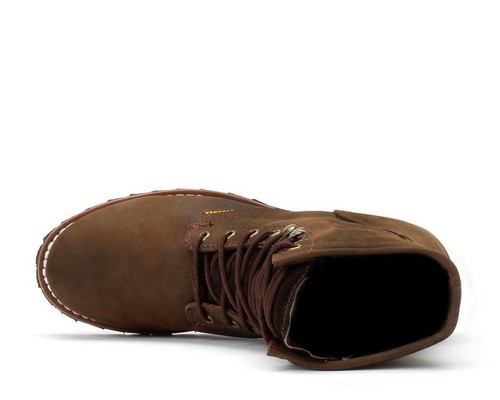 Mens Brown 9" Logger Oiled Leather Steel Toe Work Boots BAT-901 Size 5-13 (D, M) - Picture 5 of 5
