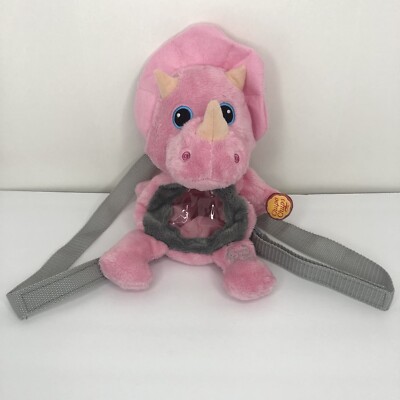 Chupa Chups Pink Triceratops Dinosaur Plush Backpack Promo Carry