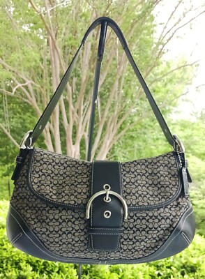 Coach 6808 Vintage Soho Black Leather and Signature C Canvas