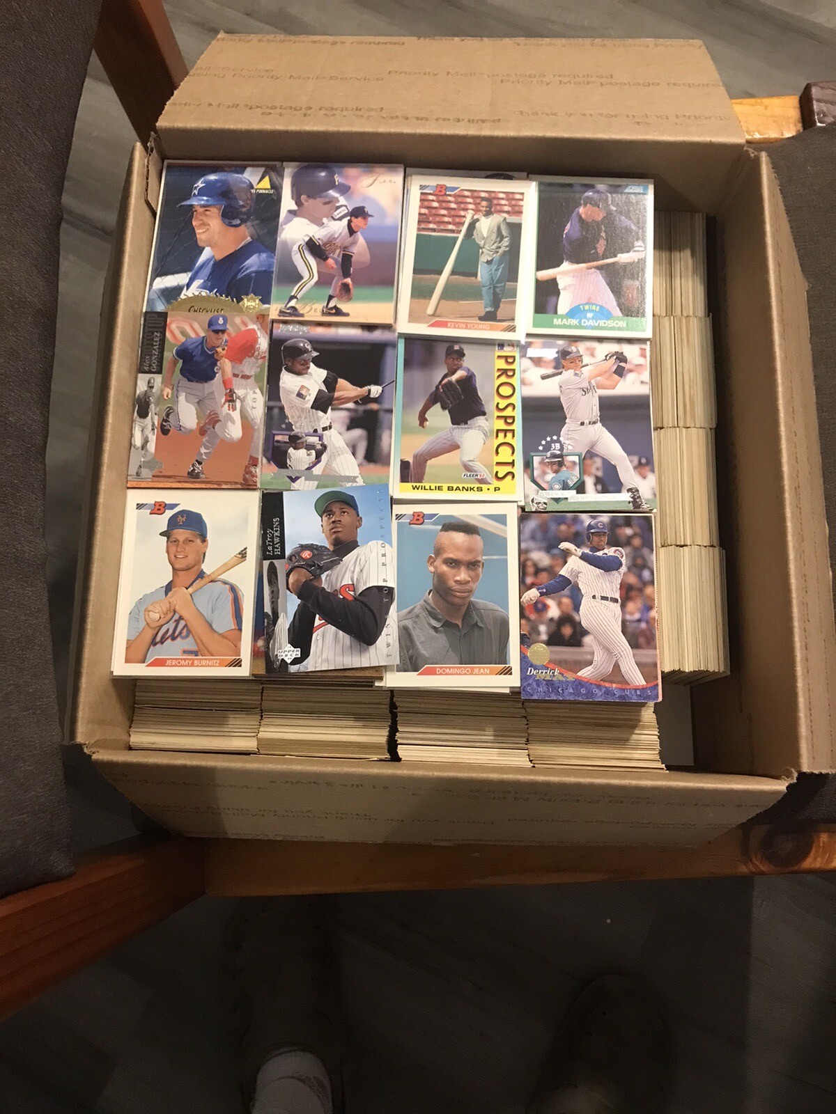 Huge Lot of Baseball Cards 3500+ Large Flat Rate Box FILLED LOTS OF