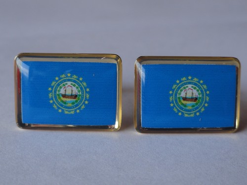 New Hampshire State Flag Cufflinks--United States of America USA US Patriotic - Picture 2 of 6