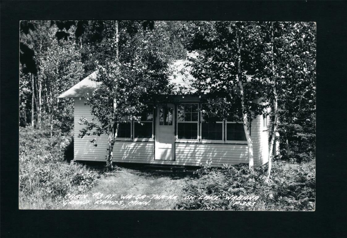 Grand Rapids Minnesota MN c1950s RPPC WAGATHAKA Cabin 3 on Lake