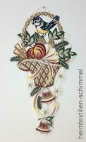 Plauener Spitze ® Fensterbild Weihnachten Winter Vogel Dekoration Glocken Deko
