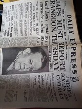 REPRODUCTION WW2 DAILY EXPRESS NEWSPAPER  AUG / 21 / 1945  JAPS MUST REPORT 