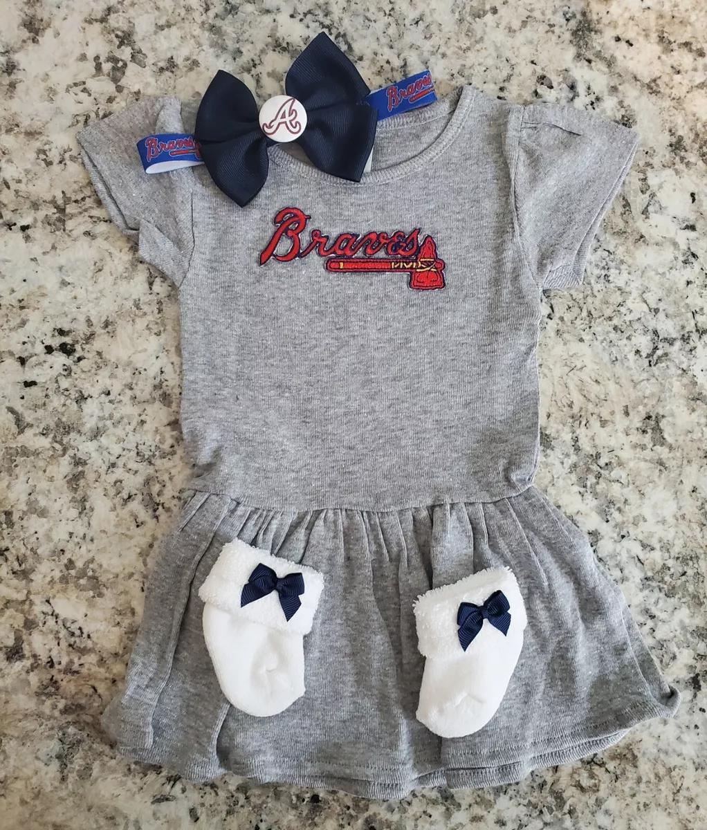 Braves baby/toddler dress Braves baby gift Atlanta baseball baby gift girl