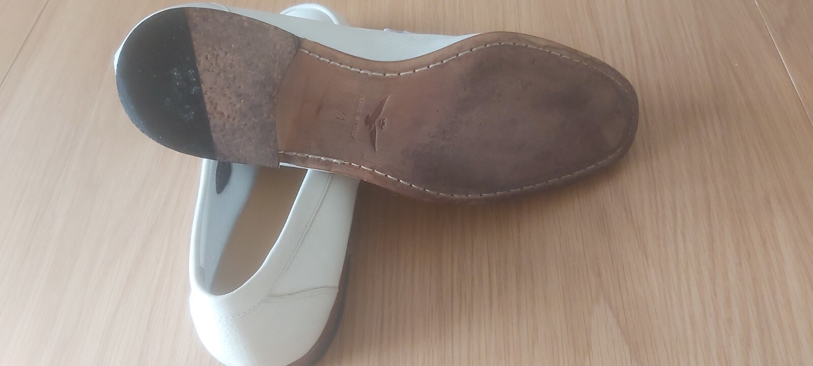 Aquila white leather shoes 41 image 3