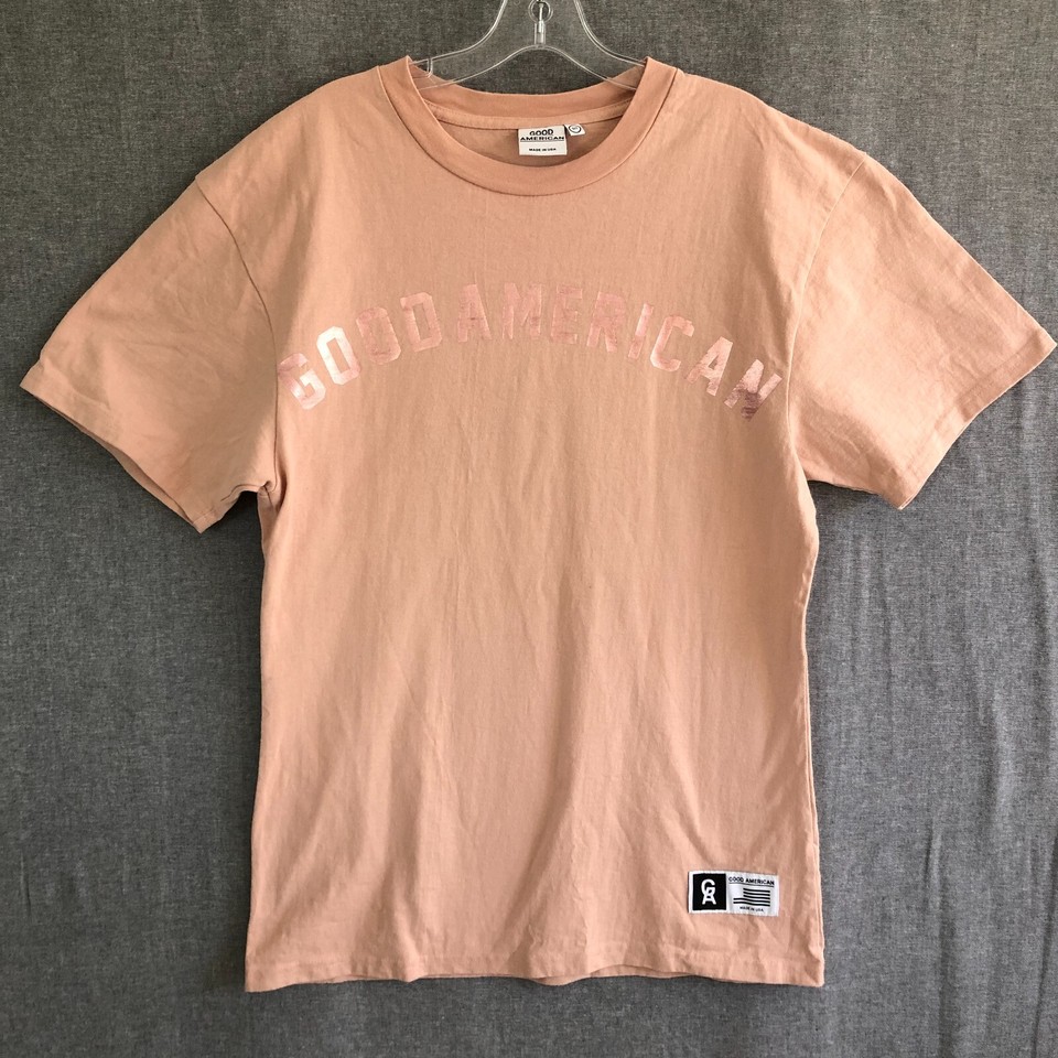 Good American Womens Oversized T-shirt Blush Pink Rose Gold (0/1) Fits AUS 6-8