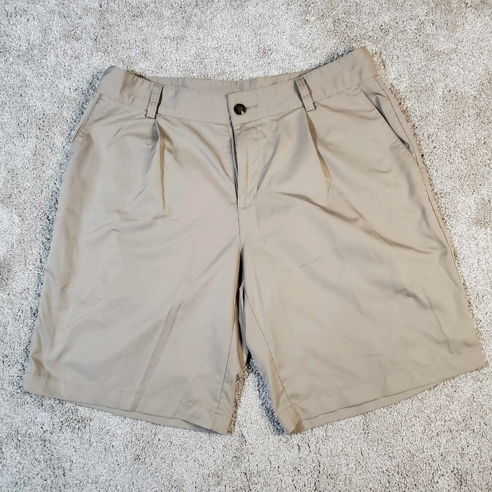 Pantaloncini chino Adidas uomo taglia 34 Climalite beige ballerine davanti golf passeggio