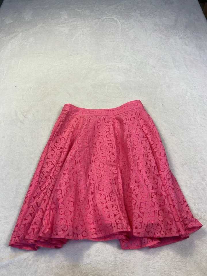 Falda Lilly Pulitzer Talla 4 Daisy Lane Encaje Línea A Prado Forro Completo Rosa Foto 2 de 4