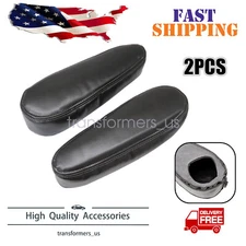 Driver & Passenger Seat Armrest Leather Cover Dark Gray For 2003-2006 GMC Sierra