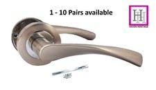 Door Handles Satin Nickle & Chrome Round Rose Duo Astrid Style Twist Handle