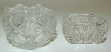 2 Vintage Fancy Crystal Glass Open Salts