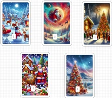 Christmas Credit Debit Card Skin Santa ATM Sticker Reindeer Holiday Holographic
