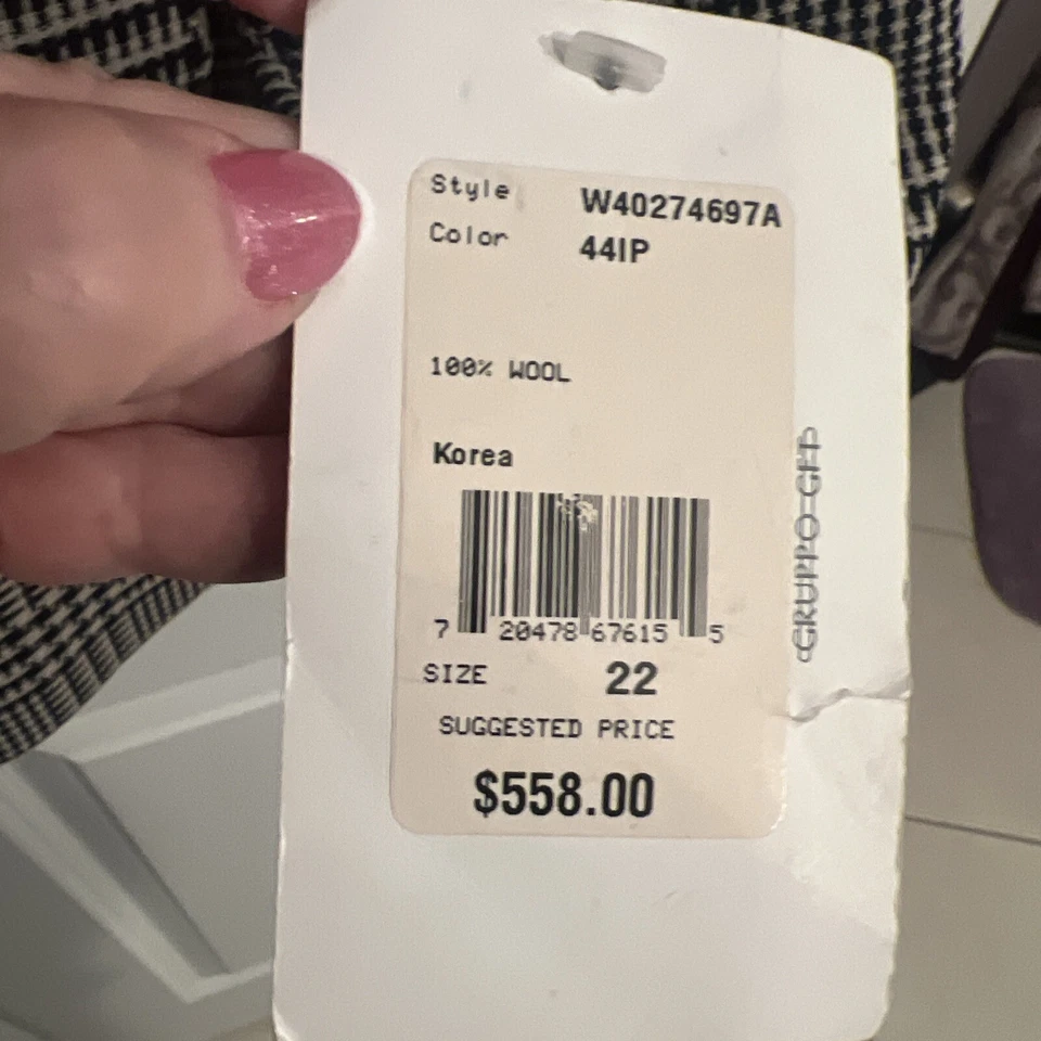 Emanuel Ungard Women’s Blazer Plaid Black And White Size 22 NWT - Image 4 of 4