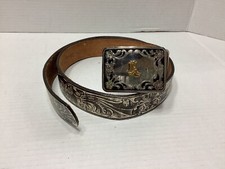Vintage Rockmount Denver, Colorado Buckle  Tooled Steerhide Western 38 Belt