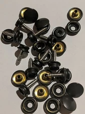 10 Black Snaps 5/8" Stainless Steel Screw Studs, Caps, & Sockets 30 pieces