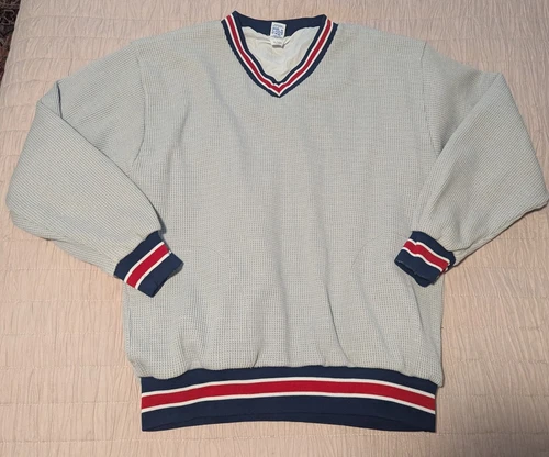 vtg RUSSELL ATHLETICS USA Made Coach V-Neck Pullover Sweatshirt Mens XXL #d29
