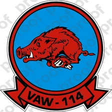 STICKER USN VAW 114 HORMEL HAWGS