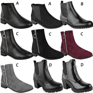 black leatherette low ankle boot