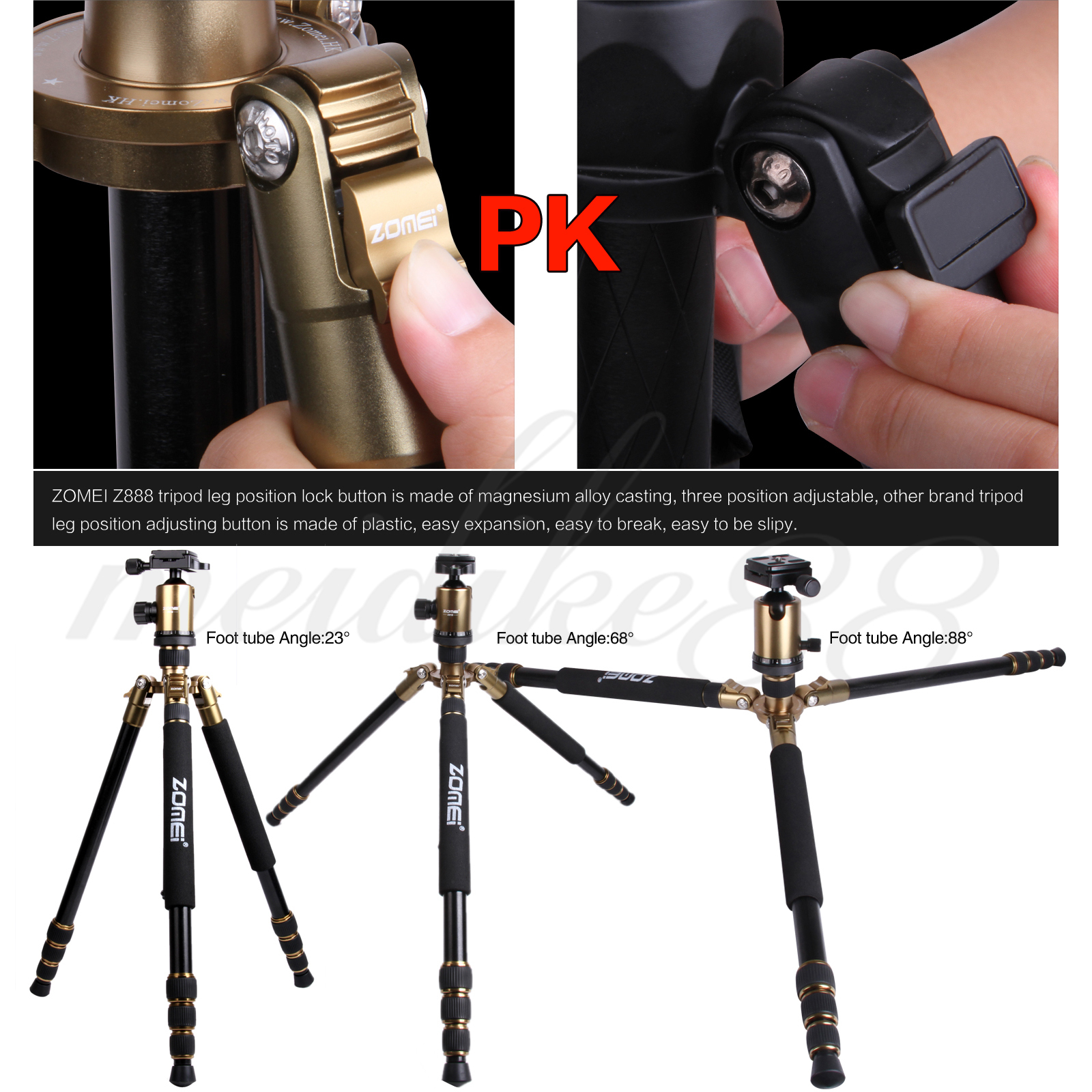 Zomei Z818 Camera Tripod Aluminium Alloy Monopod With 360 Panorama Ball