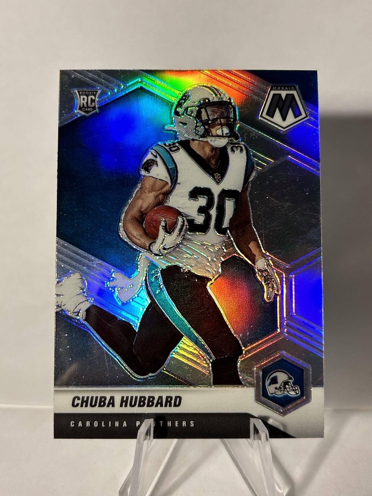 2021 Mosaic Chuba Hubbard Silver Prizm Variation SSP Rookie RC 325-V