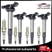 ✅4X Ignition Coil 4X iridium Spark Plug For 2009-2017 Toyota Corolla 1.8L UF596✅