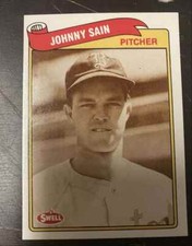 1989 SWELL BASEBALL GREATS JOHNNY SAIN BOSTON BRAVES #121
