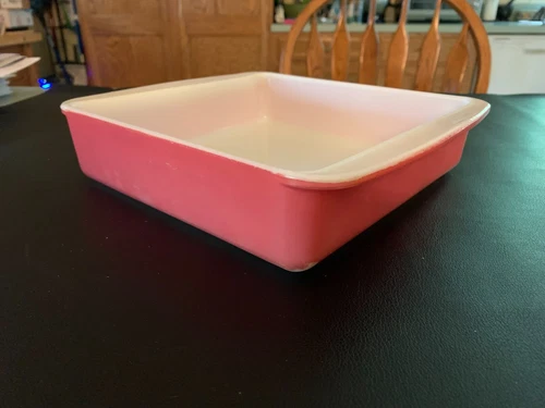Vintage Vibrant Pink Flamingo Pyrex 8 inch Square Casserole Baking Dish #222