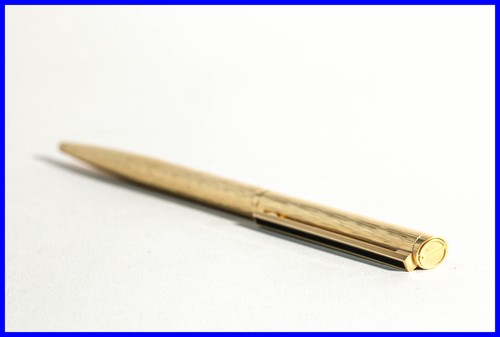 Dunhill Gemline Stylo à Bille Wood Grain 23K Or Plaqué Chine Lacquer Clip - Photo 3 sur 5