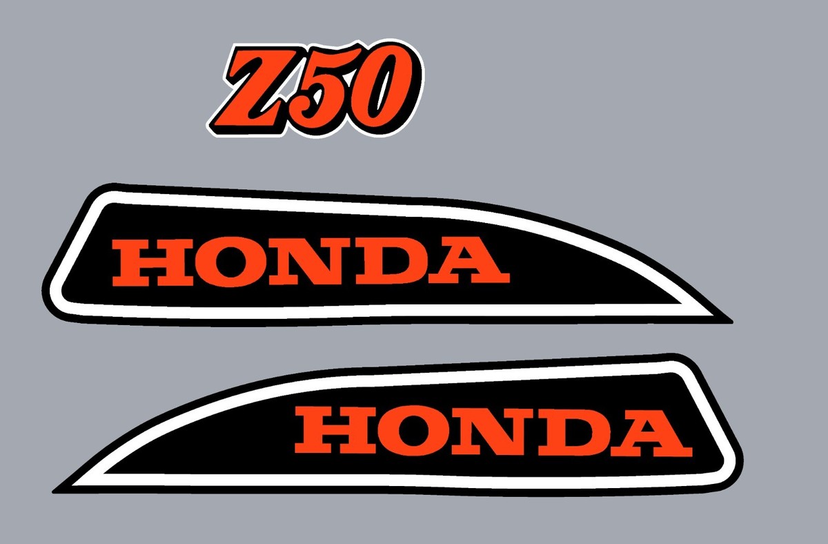 HONDA Z50 1973 K4 Tank Decals & Sidecover Logo Type C DARK ORANGE