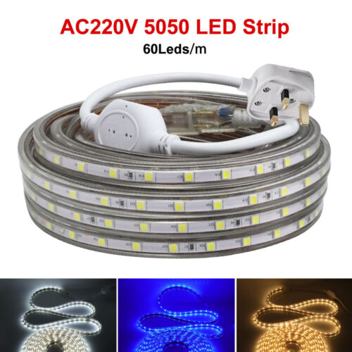 220V 5050 LED Strip Lights Waterproof IP67 60leds/m Flexible Rope Warm White RGB - Picture 13 of 16