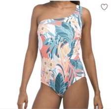 Jantzen Women s Rainforest One Shoulder One Piece Floral Swimsuit Size: 16