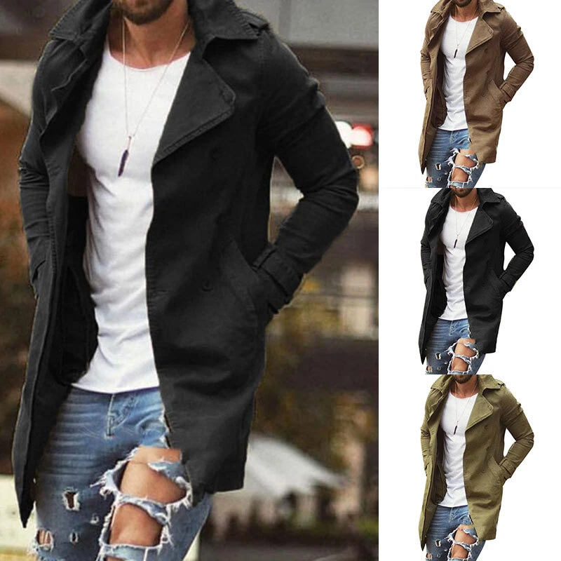 Overcoat Jacket Outwear Top Coat Trench Long Sleeve Solid Lapel Winter Fashion