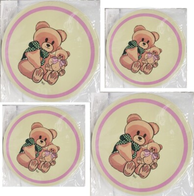 SET OF 4 STEEL STOVETOP BURNER COVERS,(2-10'', 2-8'') CUTE TEDDY BEARS, RLD