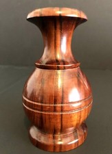 Turned Wood Glazed Bud Vase 5" Tall
