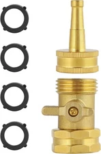 Brass Hose Nozzle - High Pressure Jet Nozzle 4 Count 1/2 Set Heavy Duty Water