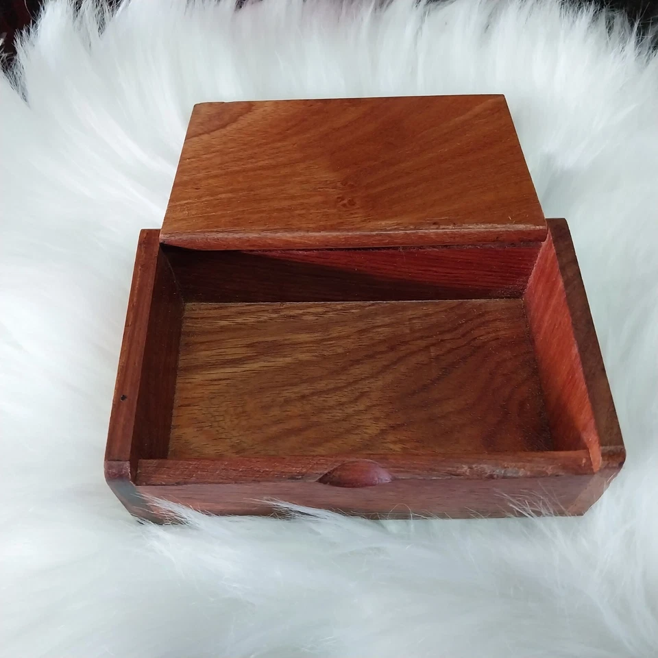 Wooden Name Card Box Holder Hardwood Handmade Collectible Gift #2 - Image 3 of 4