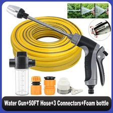 Pressure Washer Gun Car Wash Soap Lance Cannon Spray Jet Bottle Snow Foam + Hose