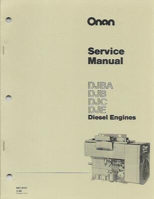 ONON DJBA, DJB, DJC AND DJE DIESEL ENGINES SERVICE MANUAL