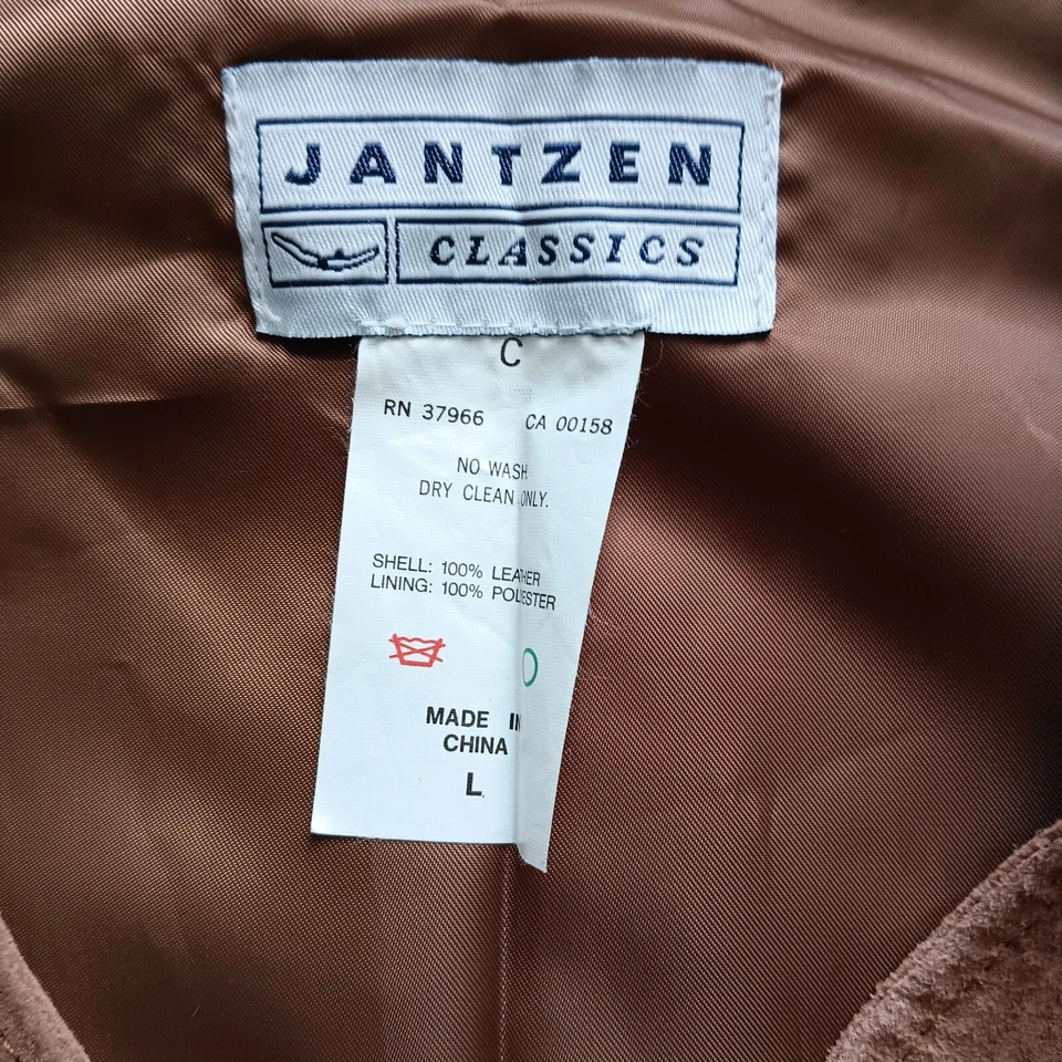 VINTAGE 90s Suede Leather Vest Sleeveless Zip Up Brown Jacket Size L Women VG+ - Image 3 of 4