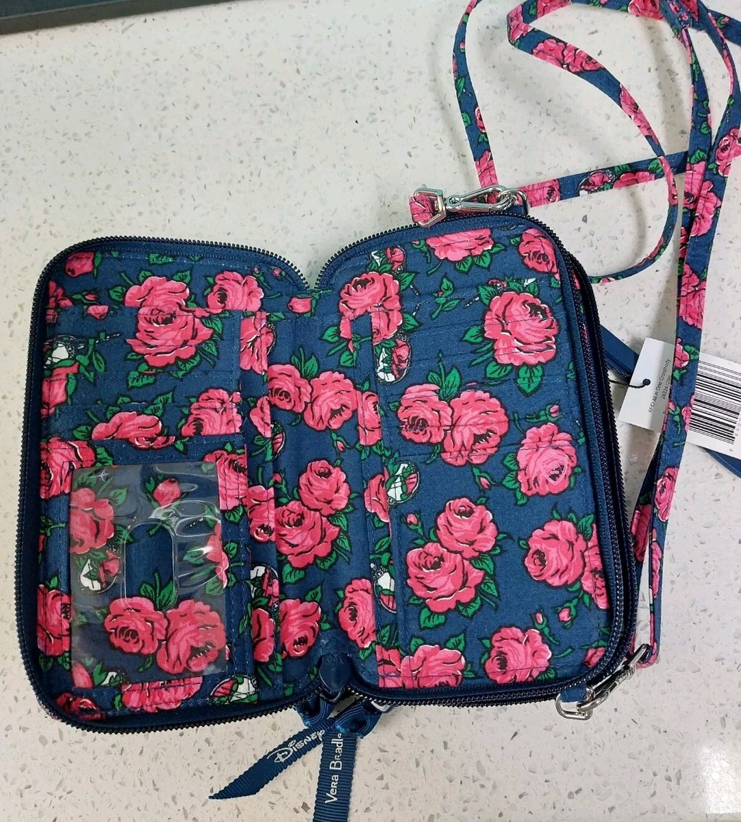 Vera Bradley RFID Crossbody All in One Wallet Disney Bonjour Belle